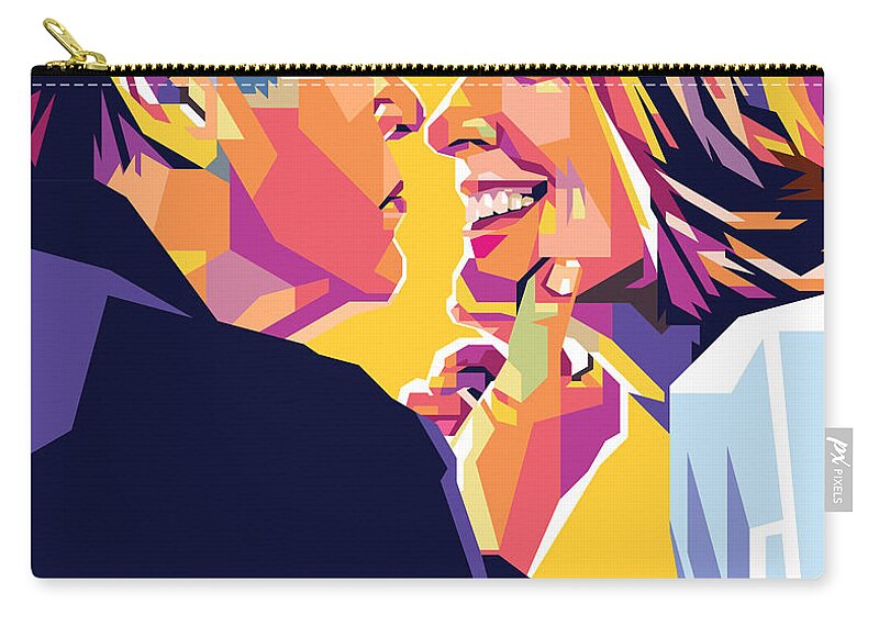 Jack Nicholson Zip Pouch featuring the digital art Jack Nicholson and Diane Keaton by Movie World Posters