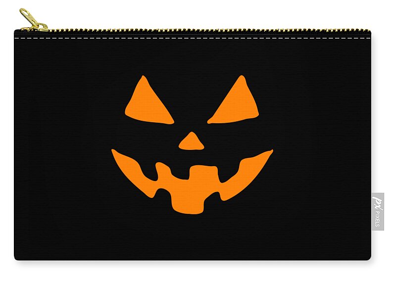 Halloween Zip Pouch featuring the digital art Jack-O-Lantern Pumpkin Halloween by Flippin Sweet Gear
