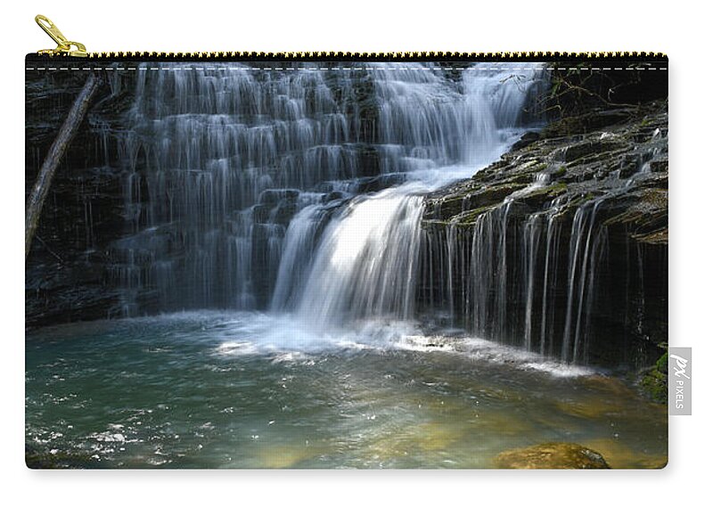 Jack Rock Falls Zip Pouch featuring the photograph Jack Rock Falls 8 by Phil Perkins