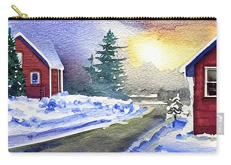 Jackson Ave Zip Pouch featuring the painting Jackson Ave, Pequannock 1933 by Christopher Lotito