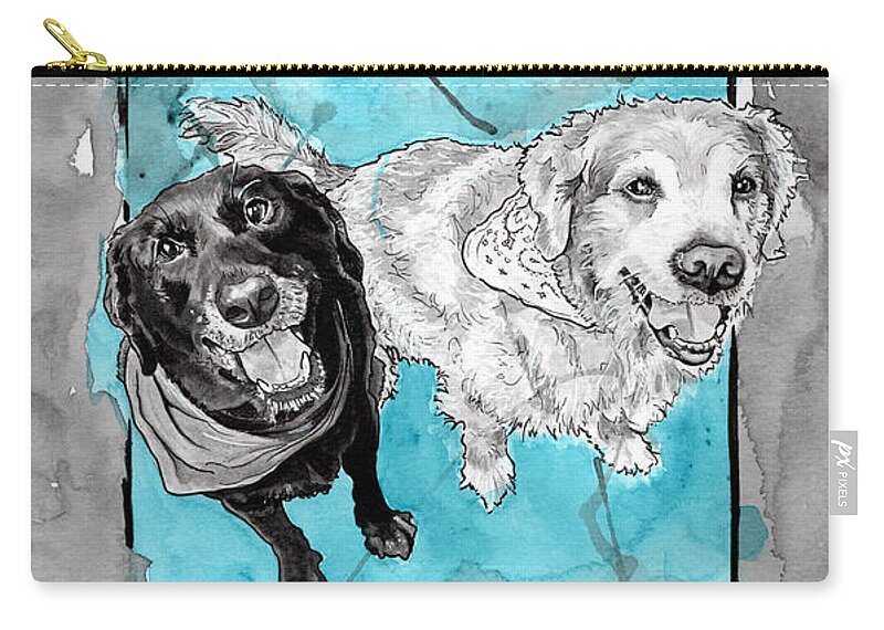 Dog Carry-all Pouch featuring the painting Jake and Riley by Tiffany DiGiacomo