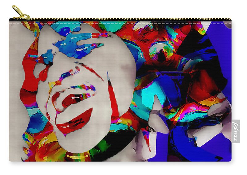 James Brown Zip Pouch featuring the mixed media James Brown Living In America by Marvin Blaine