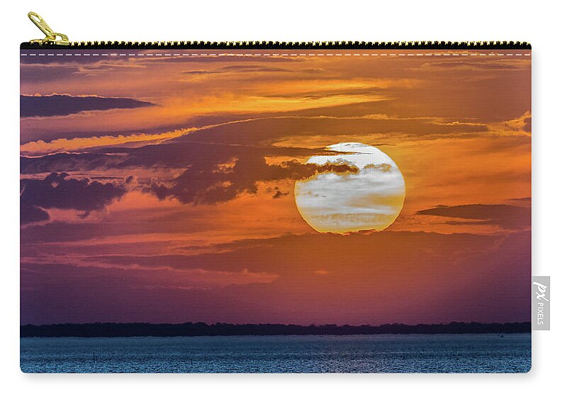Sunset Zip Pouch featuring the photograph James River Sunset by Jerry Gammon
