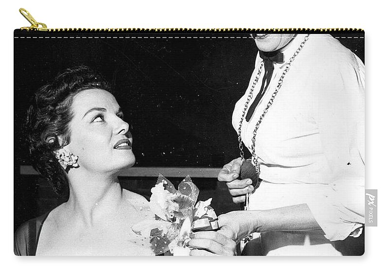 Jane Russell Zip Pouch featuring the photograph Jane Russell and my Mom by Imagery-at- Work