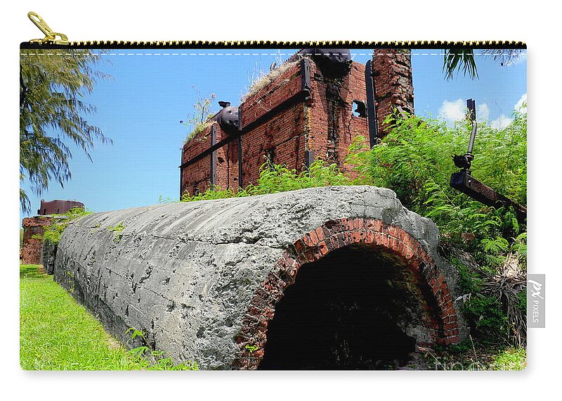 1930s Zip Pouch featuring the photograph Japanese sugar mill ruins, Rota by On da Raks