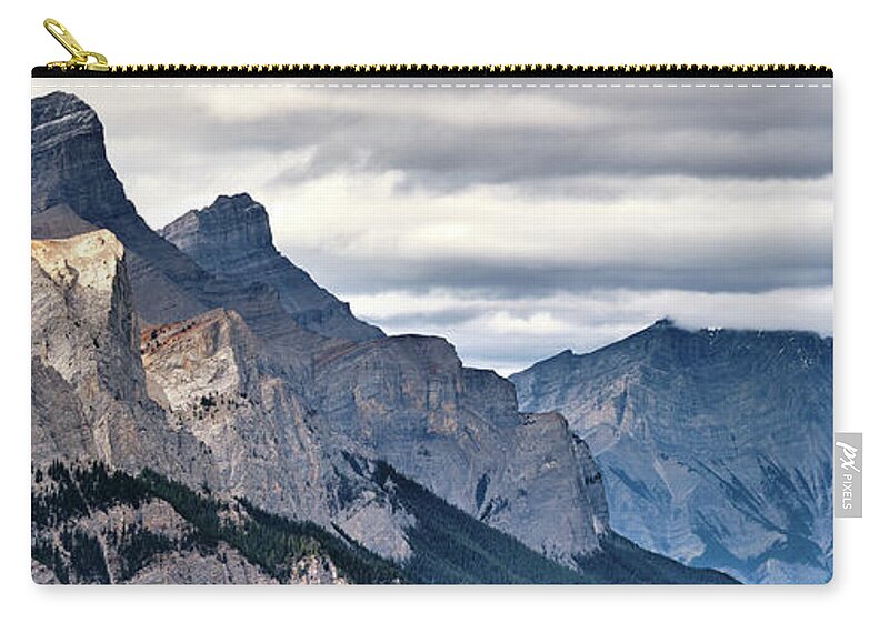 Voyage Zip Pouch featuring the photograph Jasper noses mountain by Carl Marceau