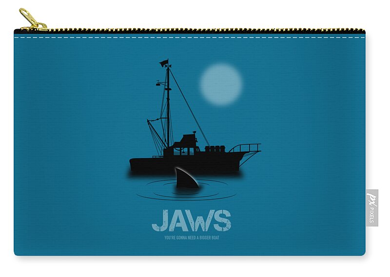 Jaws Zip Pouch featuring the digital art Jaws - Alternative Movie Poster by Movie Poster Boy