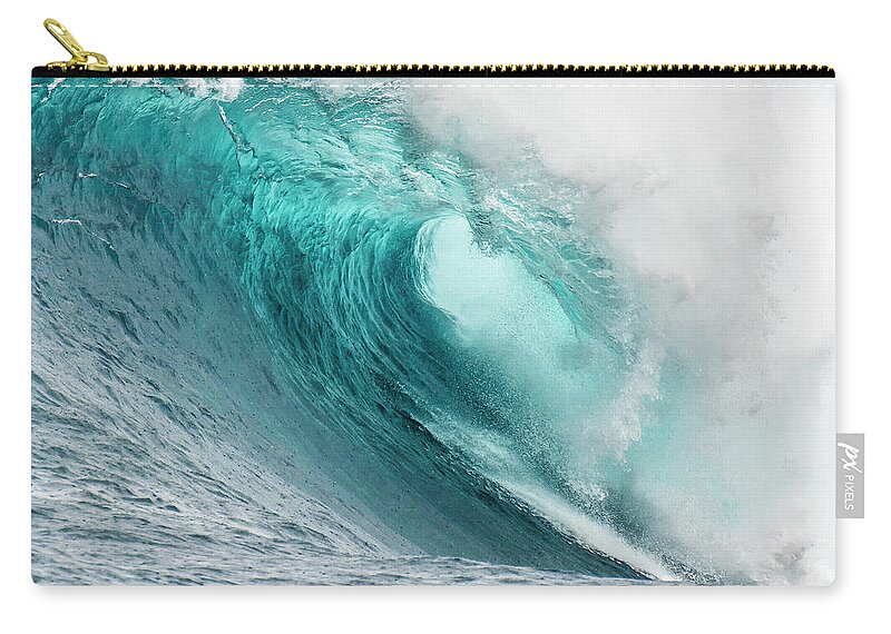 Jaws Wave Hawaii Ocean Big Surf Blue Water Cristal Clear Zip Pouch featuring the photograph Jaws Hawaii by Leonardo Dale