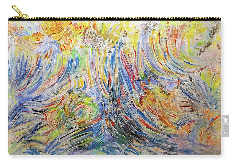 Acrylic Structure Paints Zip Pouch featuring the mixed media Jazz and Survival by Rosanne Licciardi