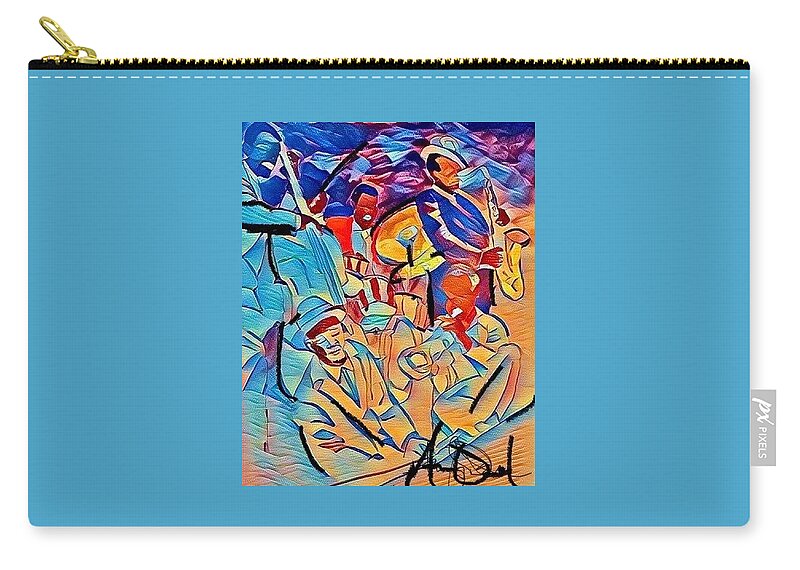  Carry-all Pouch featuring the painting Jazz Color by Angie ONeal