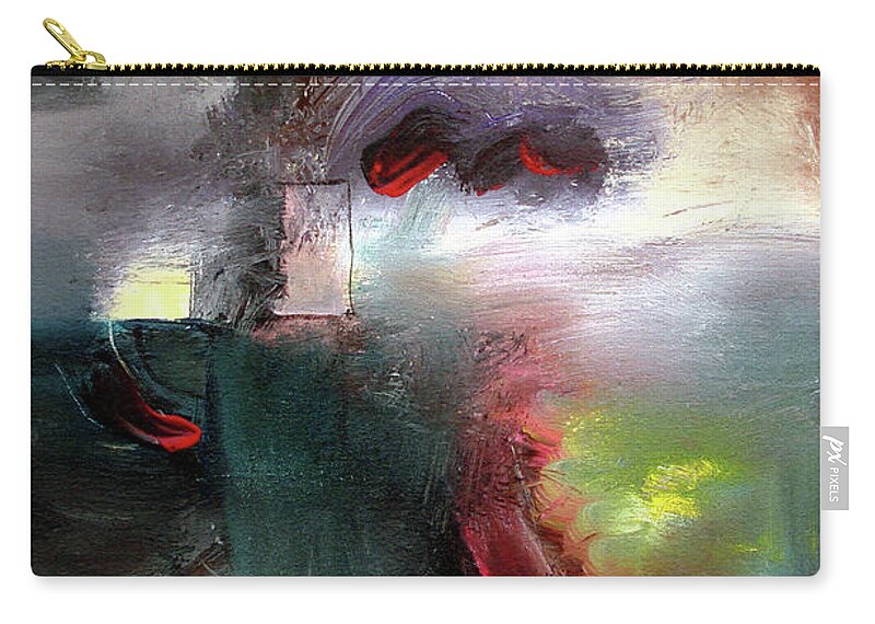 Abstract Zip Pouch featuring the painting Jazz Flight by Jim Stallings