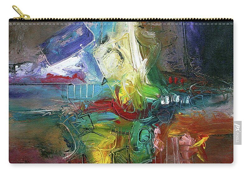 Abstract Carry-all Pouch featuring the painting Jazz Happy by Jim Stallings