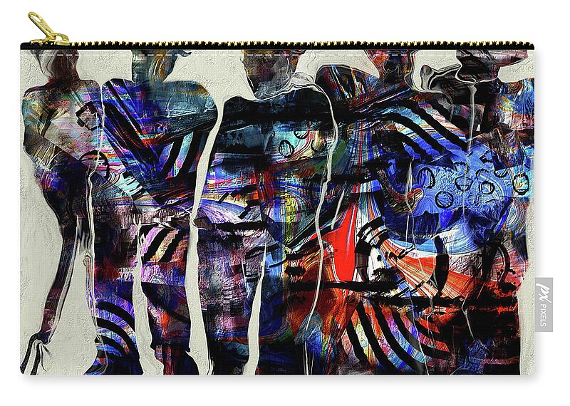 Abstract Zip Pouch featuring the digital art Jazz Light by Marina Flournoy