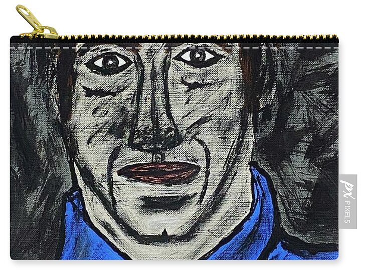 Coal Zip Pouch featuring the painting Jeffrey The Coal Miner by Jeffrey Koss
