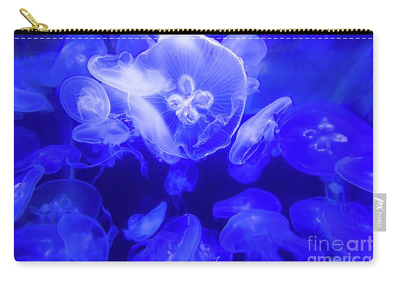 Jelly Zip Pouch featuring the photograph Jellyfish in the Water by Beachtown Views