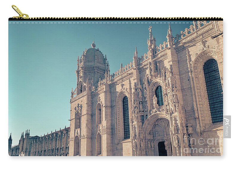 Lisbon Zip Pouch featuring the photograph Jeronimos monastery in Lisbon by Louise Poggianti