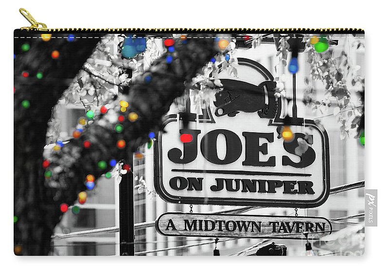 Midtown Zip Pouch featuring the photograph Joes On Juniper by Doug Sturgess