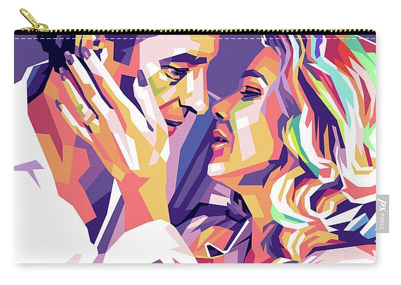 John Zip Pouch featuring the digital art John Cassavetes and Gena Rowlands by Movie World Posters