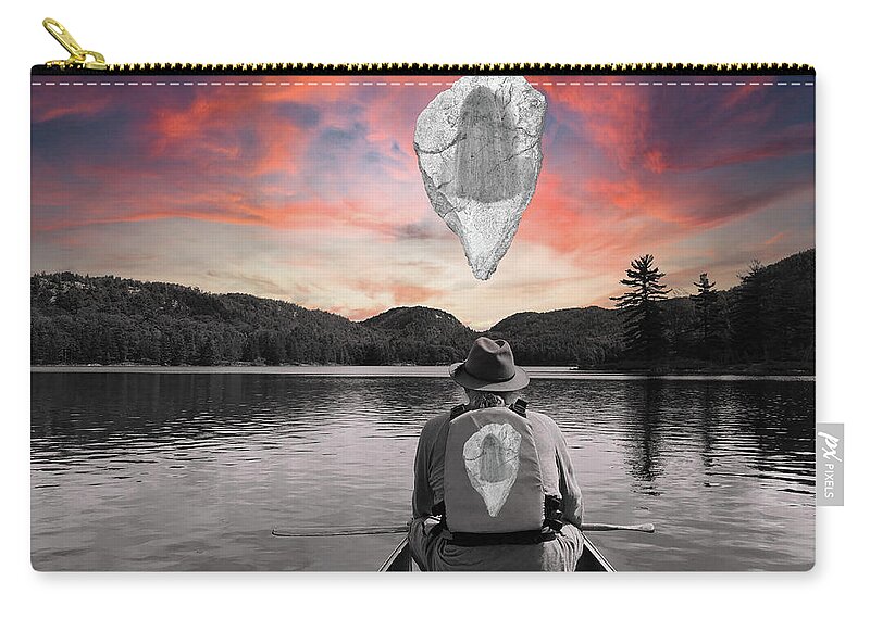 #photomontage #surreal #surrealism #dreamscape #dream Zip Pouch featuring the photograph Jon on Grace by Jon Butler
