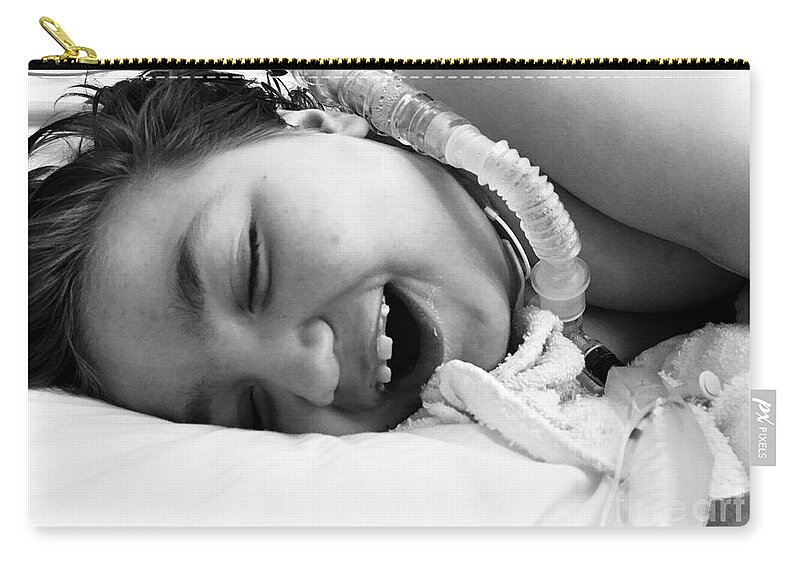  Zip Pouch featuring the digital art Joshua Laughing by Kari Myres