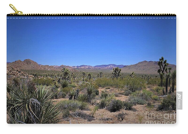 Joshua Tree Zip Pouch featuring the photograph Joshua Tree - Panorama Trail 2020 9 by Lee Antle