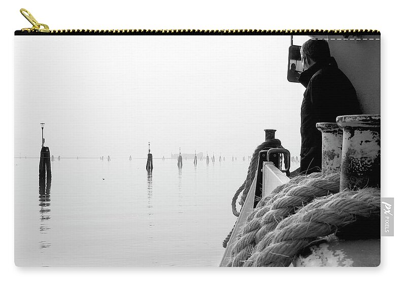 Black-and-white Photography Zip Pouch featuring the photograph Journey by Eyes Of CC