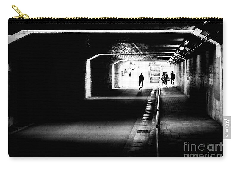 B&w Zip Pouch featuring the photograph Journey Though by RicharD Murphy