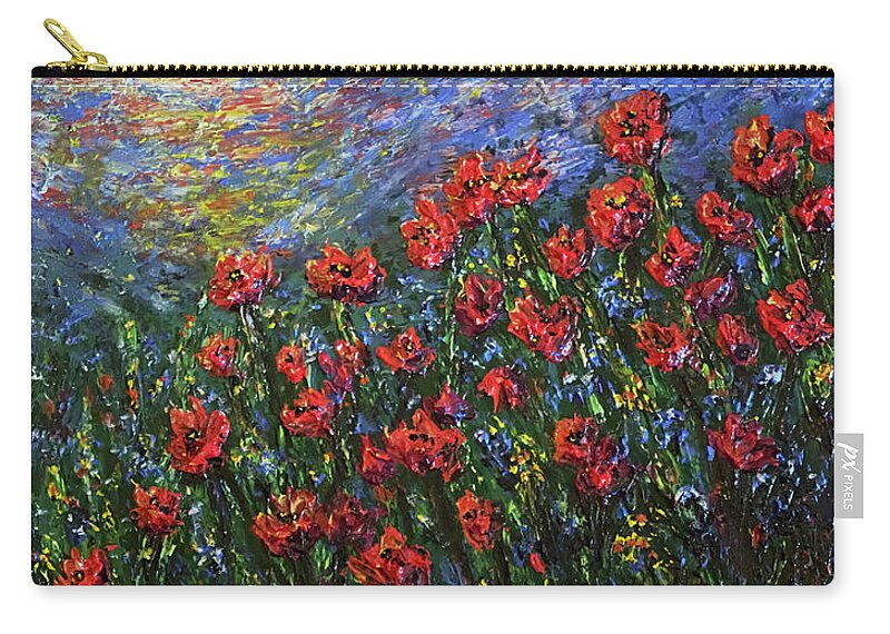 Landscape Zip Pouch featuring the painting Joy in the Morning by Linda Donlin