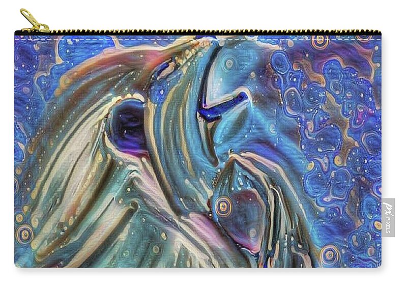 Lion Zip Pouch featuring the mixed media Joy In The Night by Jessica Eli