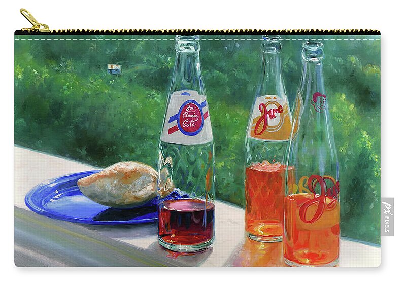 Ju-c Zip Pouch featuring the painting Ju-c with Creole Bread by Jonathan Gladding