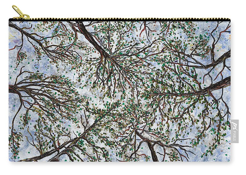 Canopy Of Trees Zip Pouch featuring the painting June canopy. Marion, Illinois. by ArtStudio Mateo