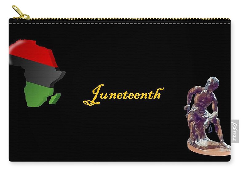 Juneteenth Zip Pouch featuring the mixed media Juneteenth by Nancy Ayanna Wyatt