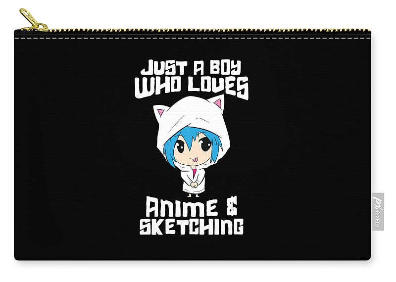 Just a Boy Who Loves Anime And Sketching Funny Anime Carry-all Pouch by EQ  Designs - Pixels