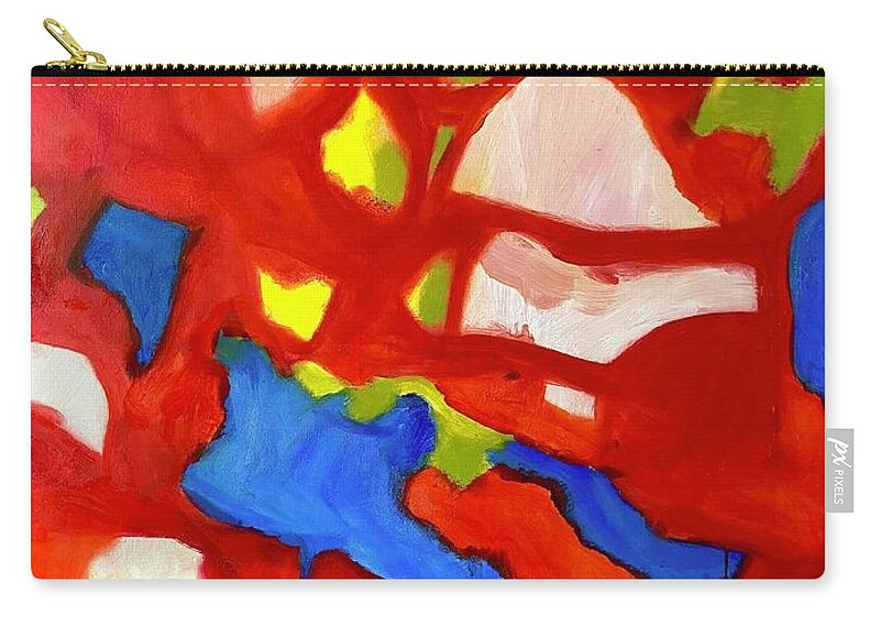 Red Zip Pouch featuring the painting Just BeforeThe Storm by Steven Miller