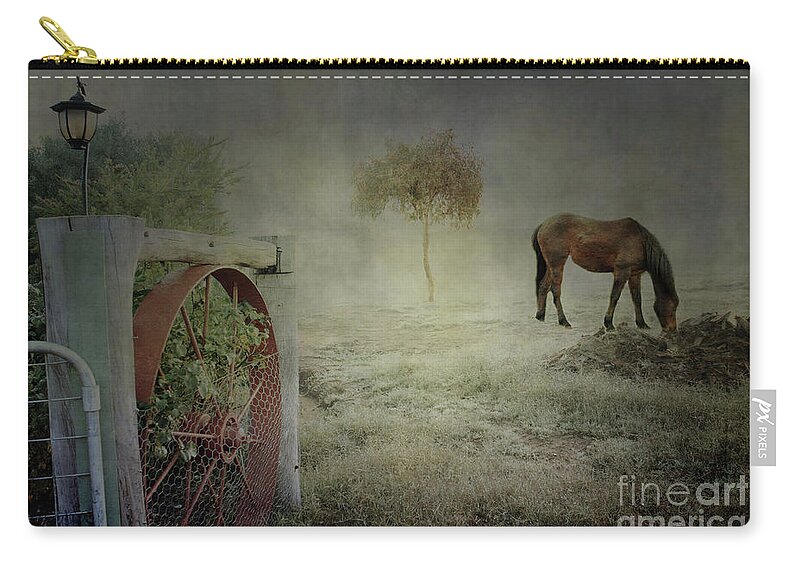 Cartwheel Zip Pouch featuring the photograph Just Horsing Around by Elaine Teague
