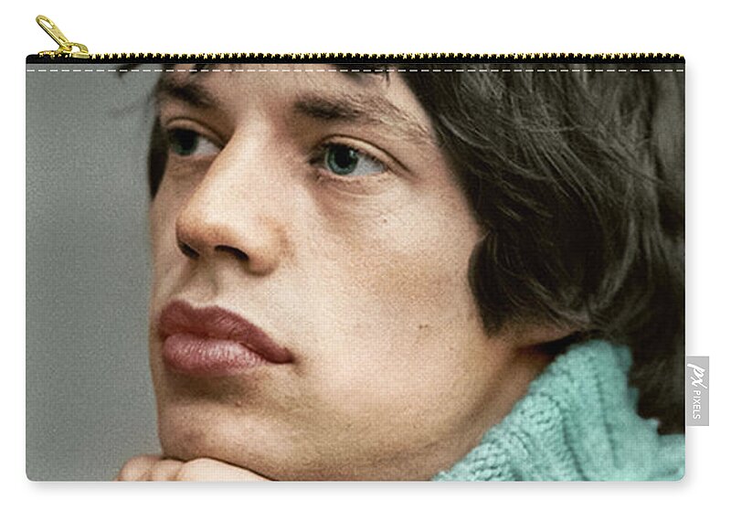 Rock Rollingstones Zip Pouch featuring the photograph Just Mick J by Franchi Torres
