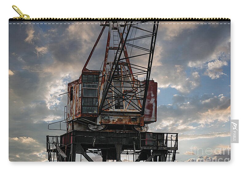 Crane Zip Pouch featuring the photograph Just Needs Some WD40 by Dale Powell