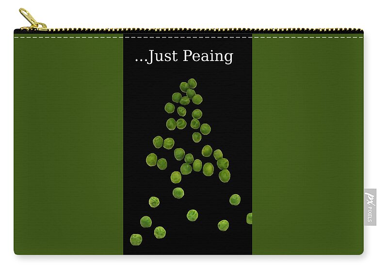 Cool Art Zip Pouch featuring the photograph ...Just Peaing - Whimsical by Ronald Mills