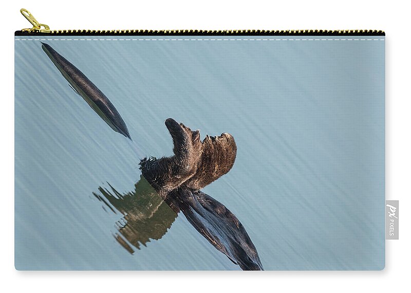 Sea Otter Zip Pouch featuring the photograph Just Relaxing by Puttaswamy Ravishankar