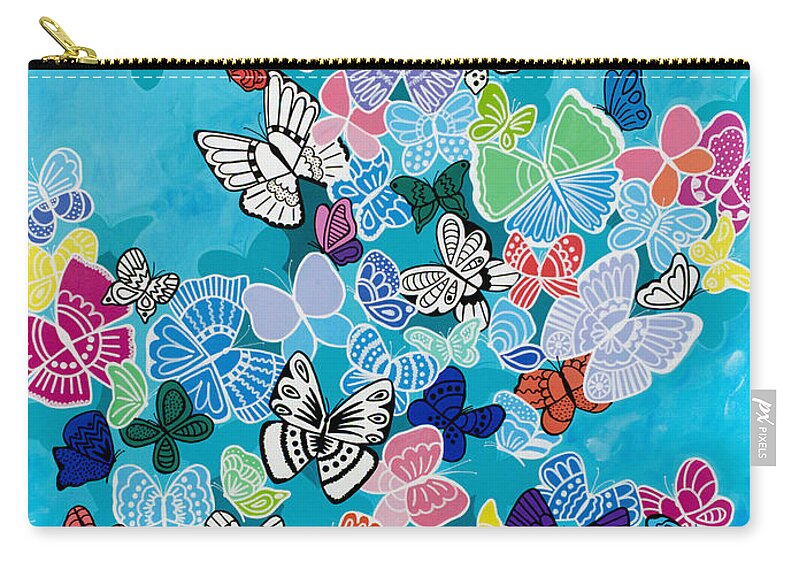 Butterflies Zip Pouch featuring the painting Kaleidoscope by Beth Ann Scott