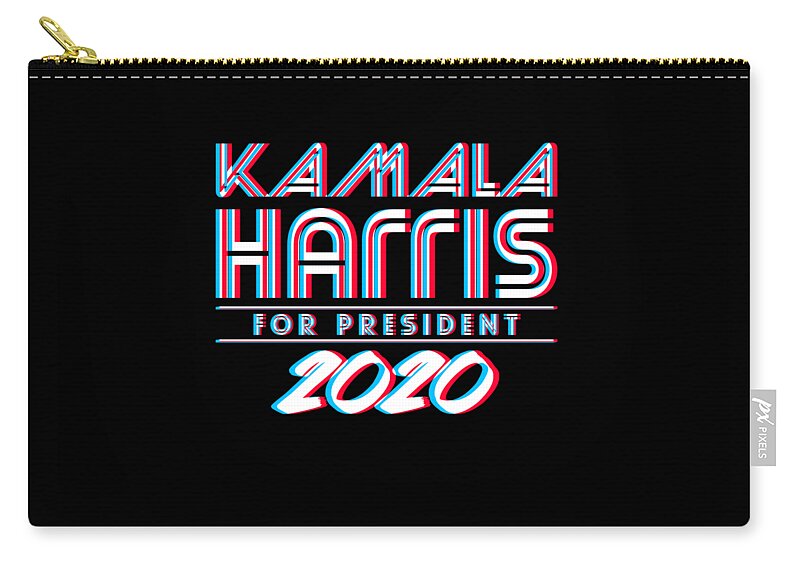 Election Zip Pouch featuring the digital art Kamala Harris For President 2020 3D by Flippin Sweet Gear