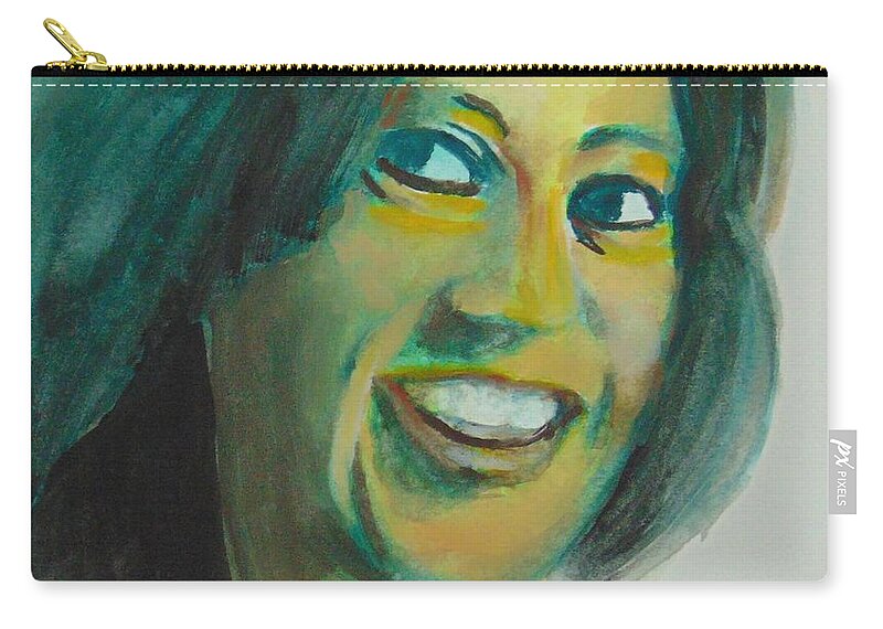 Kamala Harris Zip Pouch featuring the painting Kamala Harris by Saundra Johnson
