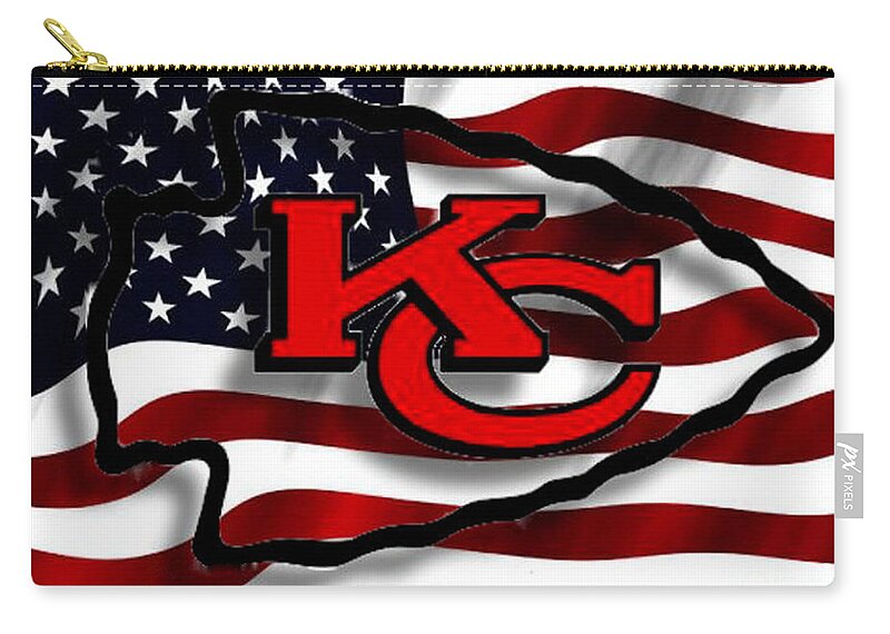 Kansas City Kc Chiefs Usa Flag Art Zip Pouch by Teo Alfonso - Pixels
