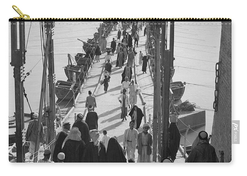 1932 Zip Pouch featuring the photograph Katah Bridge, Baghdad 1932 by Granger
