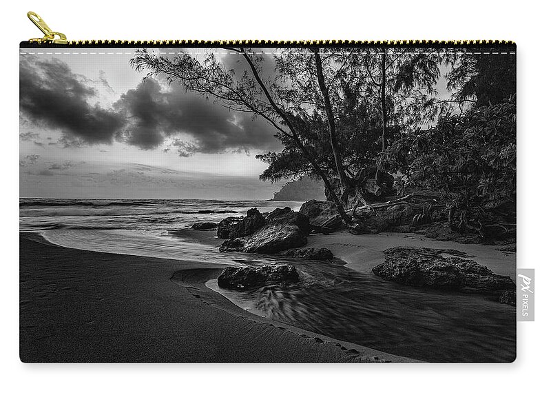 Art Zip Pouch featuring the photograph Kauai Beach Sunrise by Jon Glaser