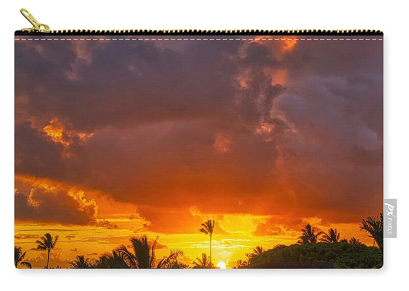 Scenic Zip Pouch featuring the photograph Kauai Sunrise by Dan Eskelson