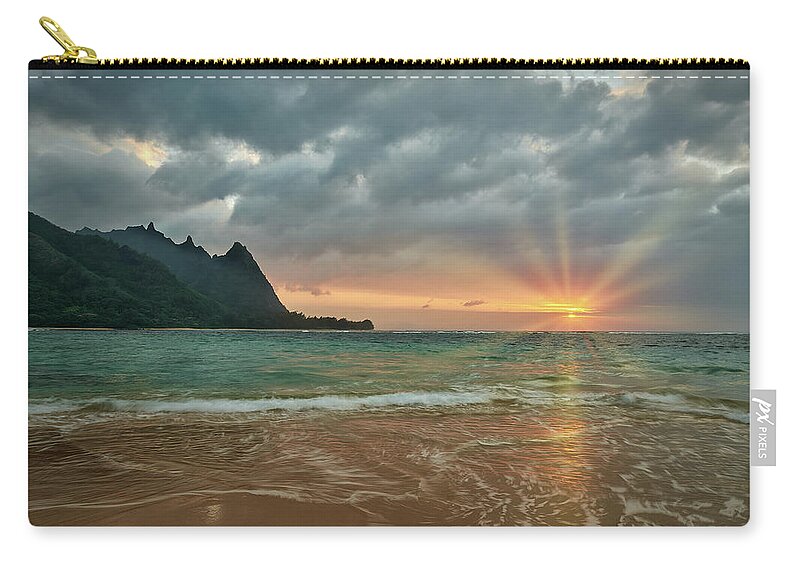 Nature Zip Pouch featuring the photograph Kauai Sunset by Jon Glaser