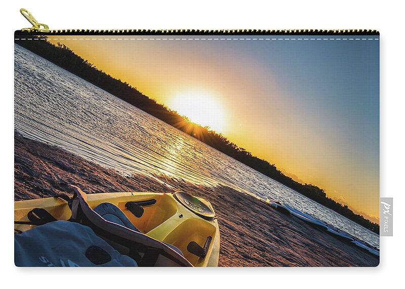 Florida Zip Pouch featuring the photograph Kayak at Tiger Tail Beach Sunset Florida by Dee Potter