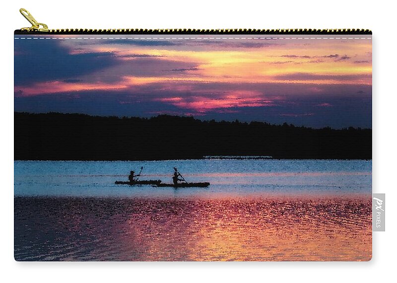 Kayak Zip Pouch featuring the photograph Kayak Serenity by Mary Walchuck