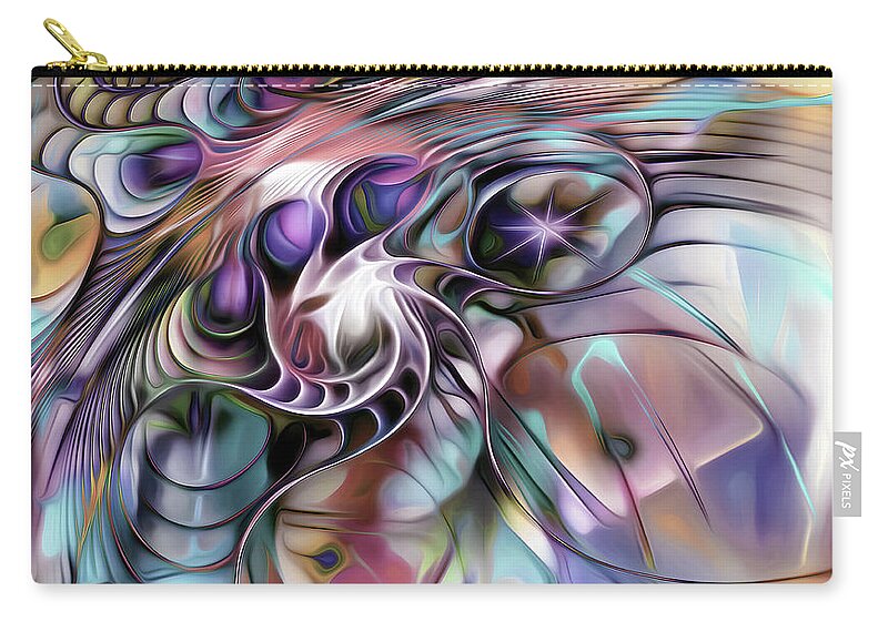 Abstract Zip Pouch featuring the digital art Keep it Simple by Jeff Malderez